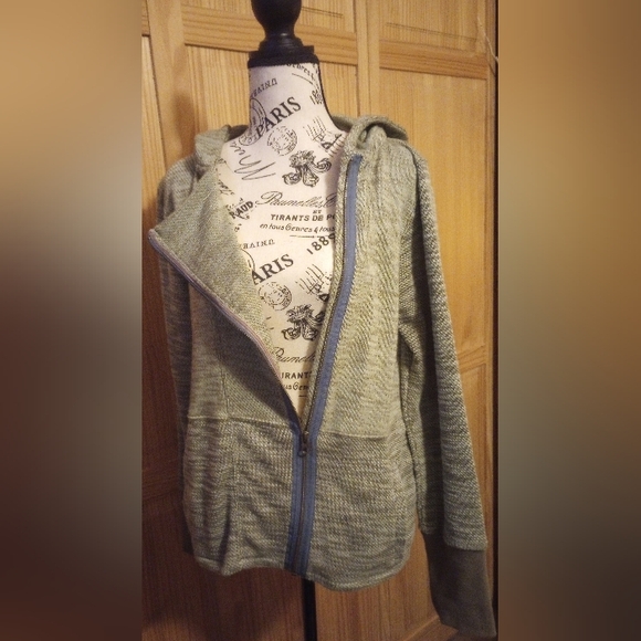 Matilda Jane Olive Zip Up with Navy Trim - Picture 3 of 11